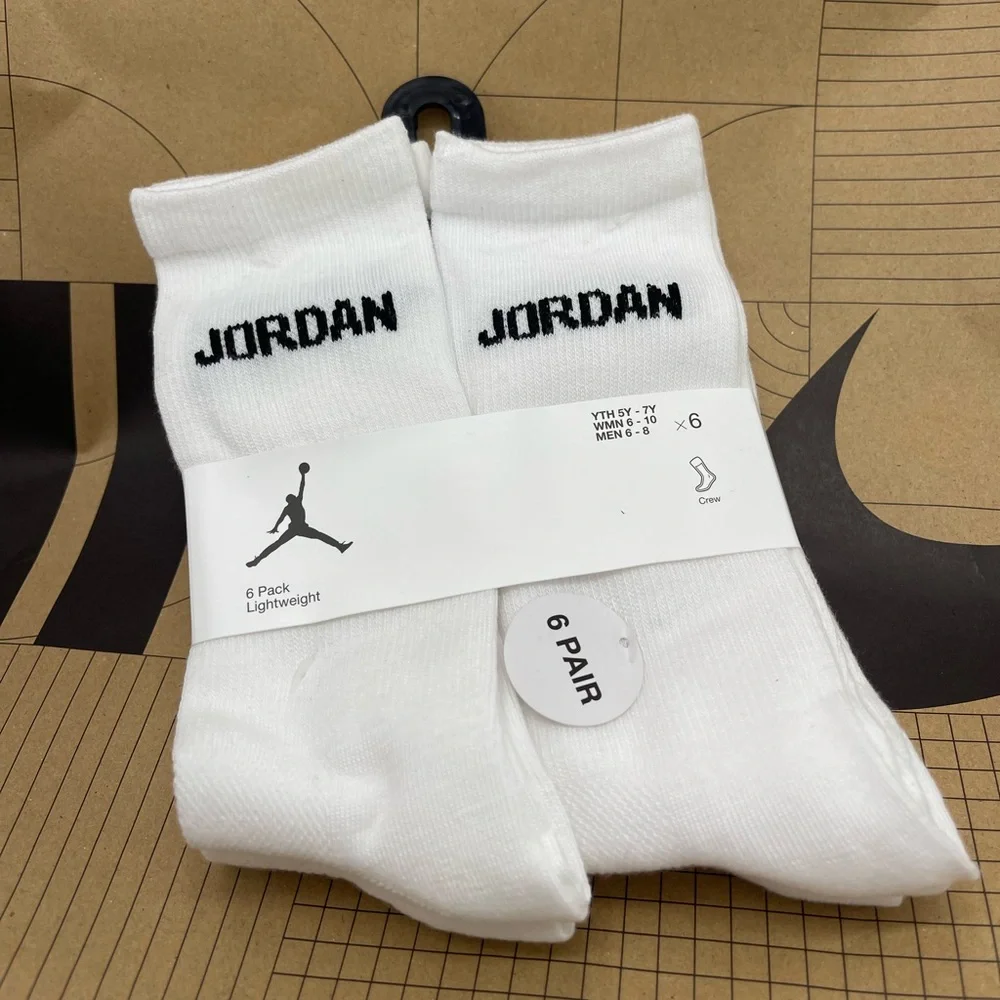 Jordan White Athletic Crew Socks JORDAN JUMPMAN CREW Socks 6PK